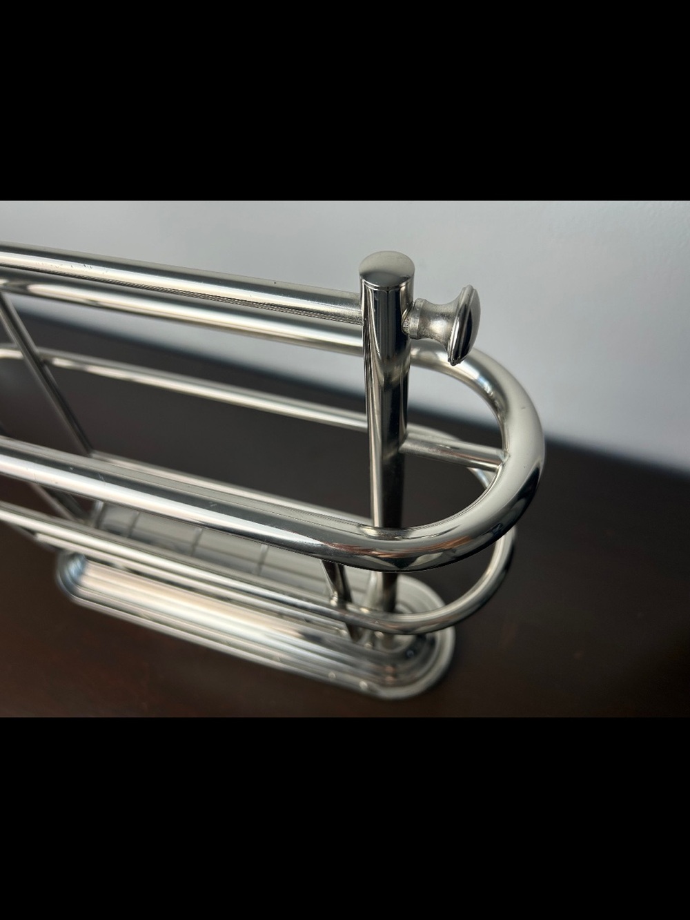 Pottery Barn Bennett Chrome Silver Metal Magazine Rack Holder - Picture 6 of 9
